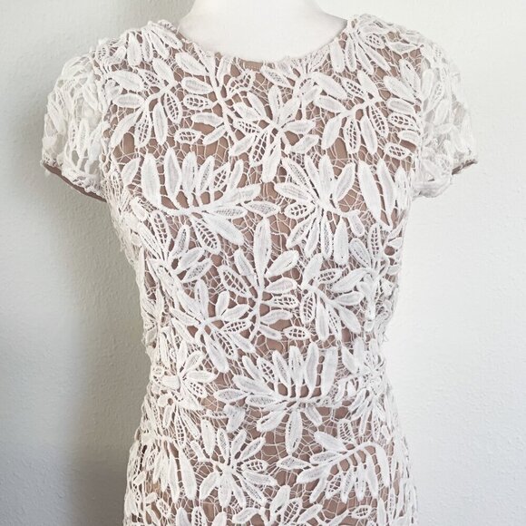 Lulus Right Sheer, Right Now White Lace Bodycon Mini Dress size medium - Picture 4 of 14